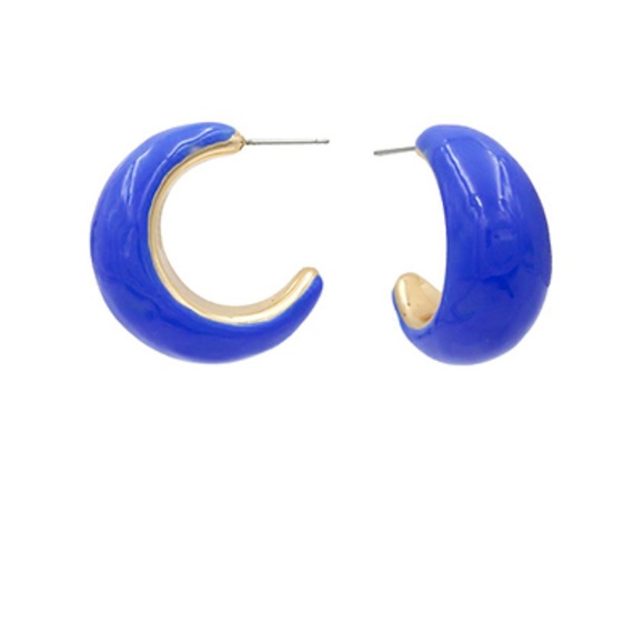 Color Coated Crescent Hoops - Picture 1 of 2